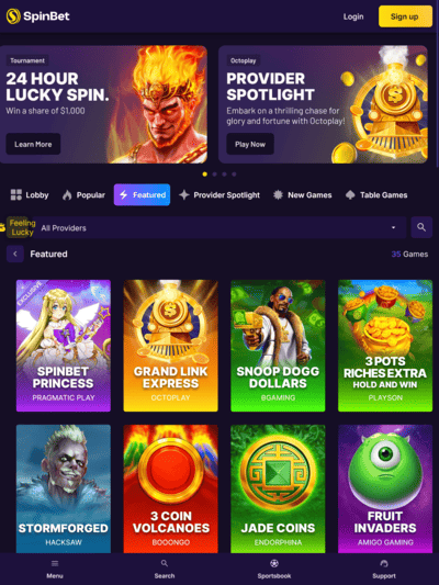 Spinbet Featured Games